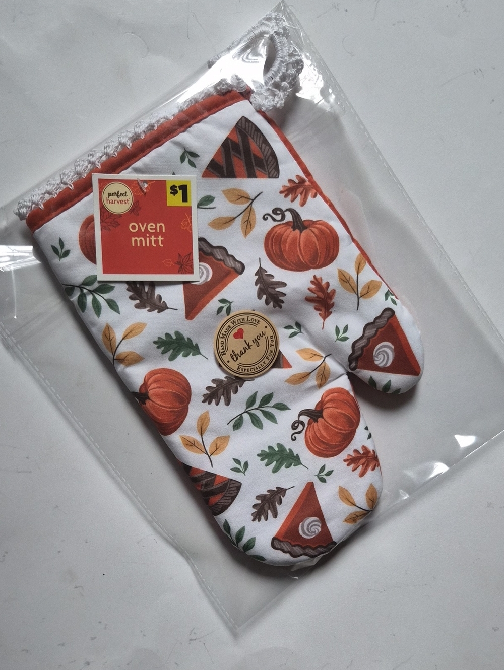 Thanksgiving Harvest Pumpkin Pie Oven Potholder Mitt,Hanging,Glove,FancyHandmade - Picture 5 of 5